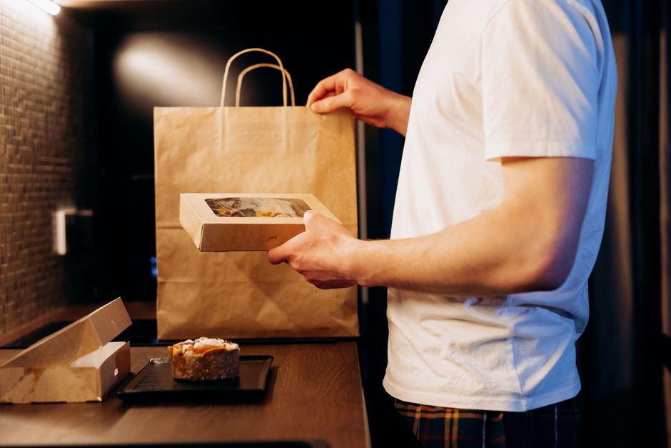 Professionally prepared gluten-free takeout food ready to serve